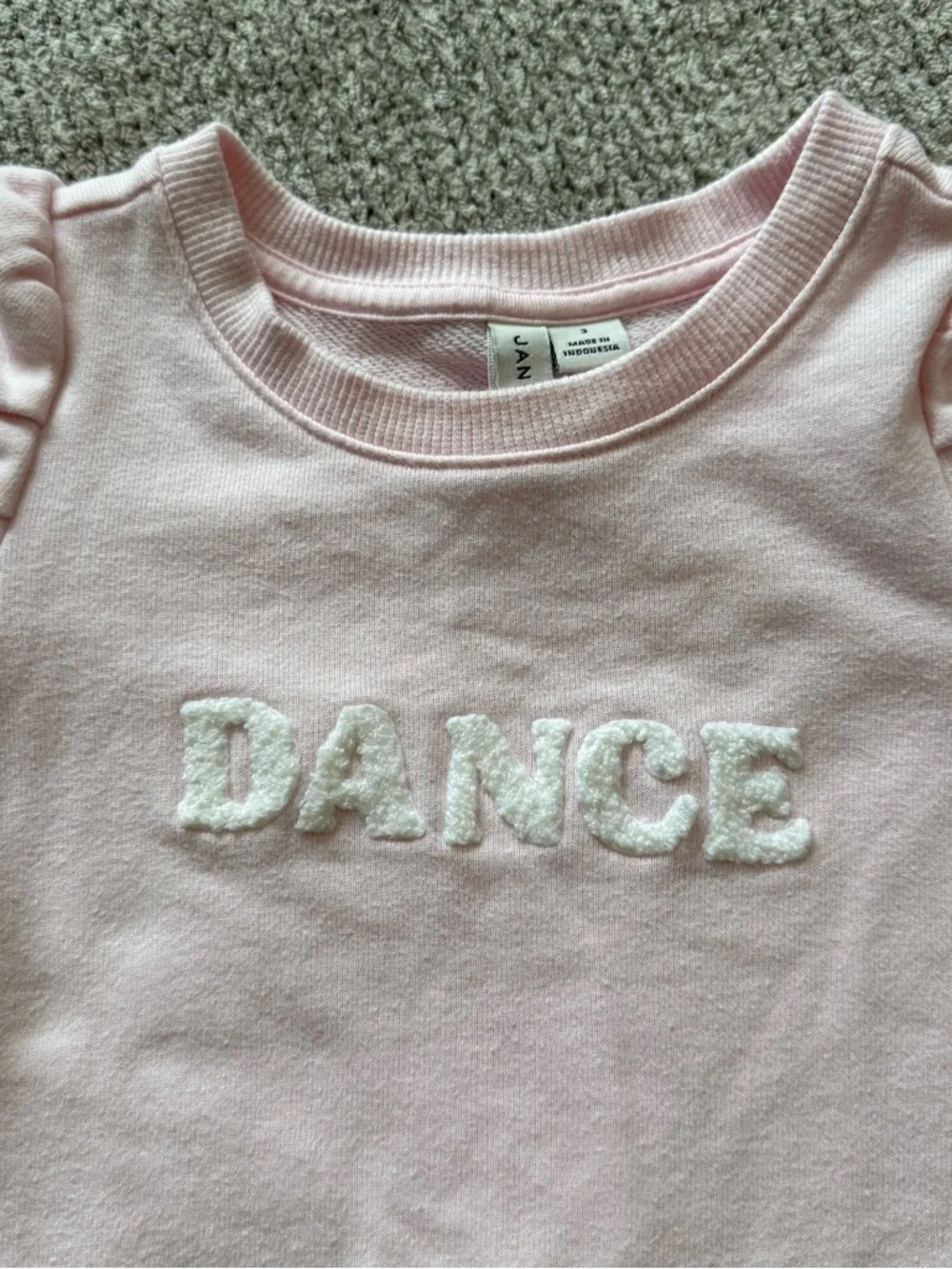 Janie‎ And Jack Pink Dance Sweatshirt Puff Sleeve Graphic Size 3
